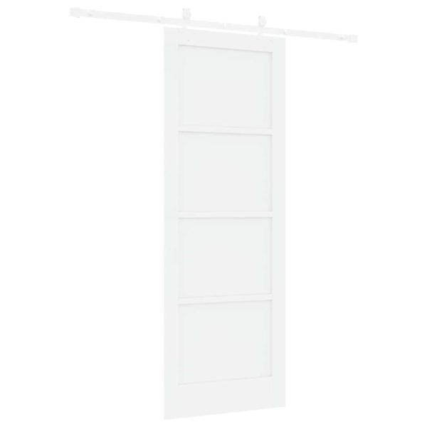 Schiebetür mit Montageset Weiß 78x211 cm Massivholz Kiefer, Innentür 'ORKDAL'Weiß 78x211x4 cm Massivholz Kiefer