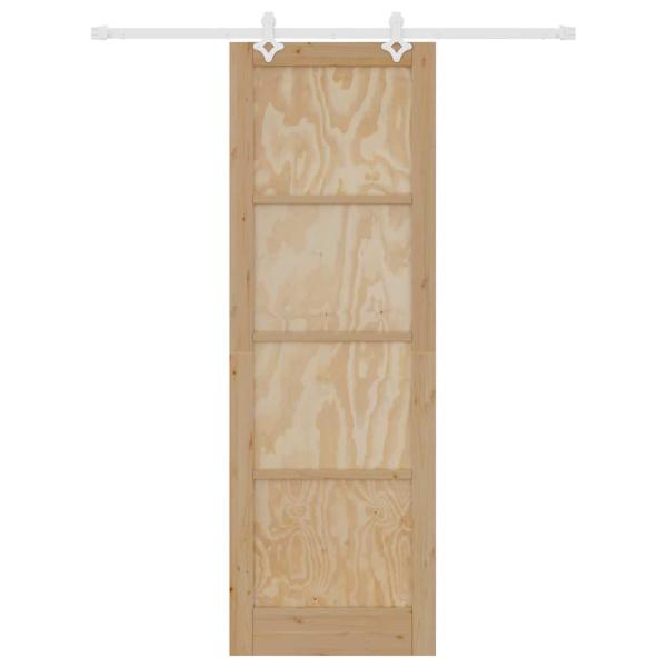 Schiebetür mit Beschlägen 78x232 cm aus massivem Kiefernholz, Innentür 'ORKDAL'78x232x4 cm aus massivem Kiefernholz