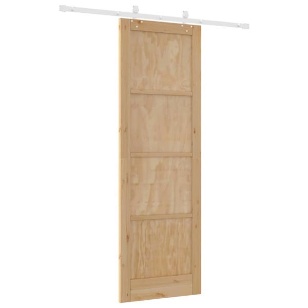 Schiebetür mit Beschlägen 78x232 cm aus massivem Kiefernholz, Innentür 'ORKDAL'78x232x4 cm aus massivem Kiefernholz