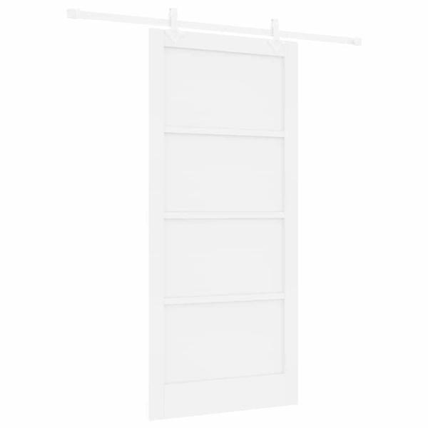Schiebetür mit Hardware-Set Weiß 93x202 cm Massivholz Kiefer, Innentür ?ORKDAL? Weiß 93x202x4 cm Massivholz Kiefer