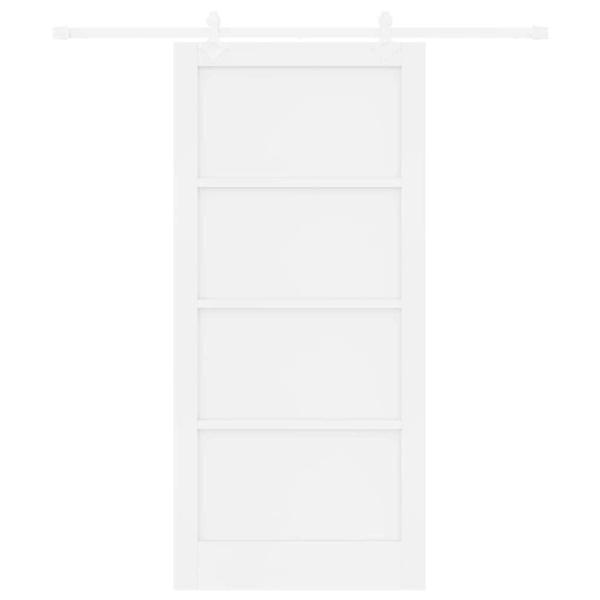 Schiebetür mit Hardware-Set Weiß 93x202 cm Massivholz Kiefer, Innentür ?ORKDAL? Weiß 93x202x4 cm Massivholz Kiefer