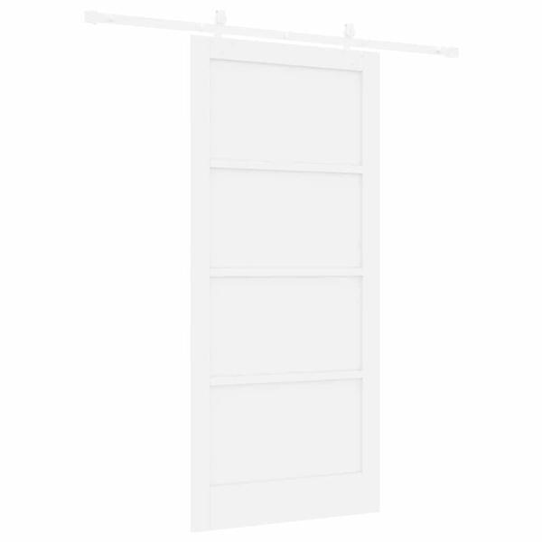Schiebetür mit Hardware-Set Weiß 93x202 cm Massivholz Kiefer, Innentür ?ORKDAL? Weiß 93x202x4 cm Massivholz Kiefer