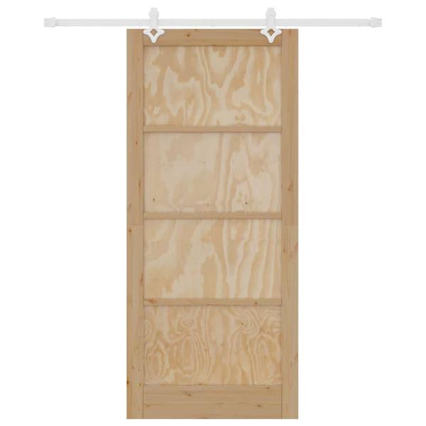 Schiebetür mit Hardware-Set 93x211 cm Massivholz Kiefer, Innentür "ORKDAL" 93x211x4 cm Massivholz Kiefer