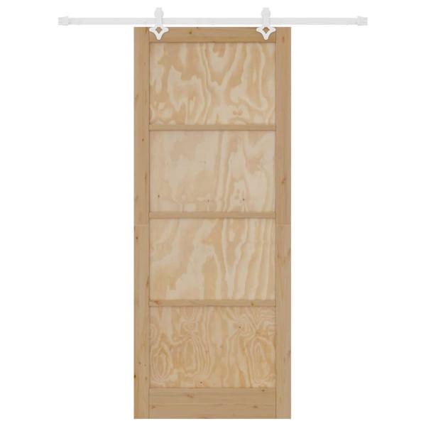 Schiebetür mit Beschlägen Set 93x232 cm Massivholz Kiefer, Innentür 'ORKDAL'93x232x4 cm Massivholz Kiefer
