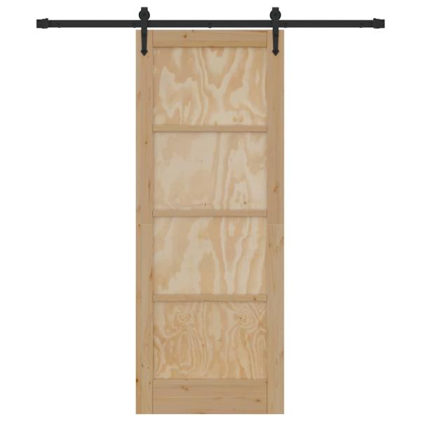 Schiebetür mit Beschlagsatz 78x202 cm Massivholz Kiefer, Innentür 'ORKDAL'78x202x4 cm Massivholz Kiefer