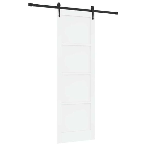 Schiebetür mit Hardware Set Weiß 78x232 cm Aus solidem Kiefernholz, Innentür 'ORKDAL'Weiß 78x232x4 cm Aus solidem Kiefernholz