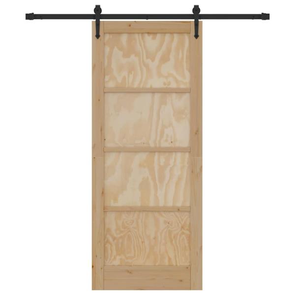 Schiebetür mit Hardware Set 83x202 cm Massivholz Kiefer, Innentür 'ORKDAL'83x202x4 cm Massivholz Kiefer