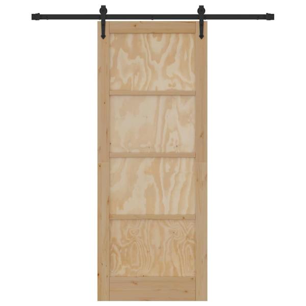 Schiebetür mit Hardware Set 83x211 cm aus massivem Kiefernholz, Innentür "ORKDAL" 83x211x4 cm aus massivem Kiefernholz