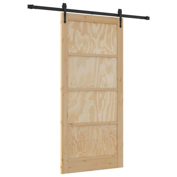 Schiebetür mit Beschlagsatz 93x202 cm aus massivem Kiefernholz, Innentür