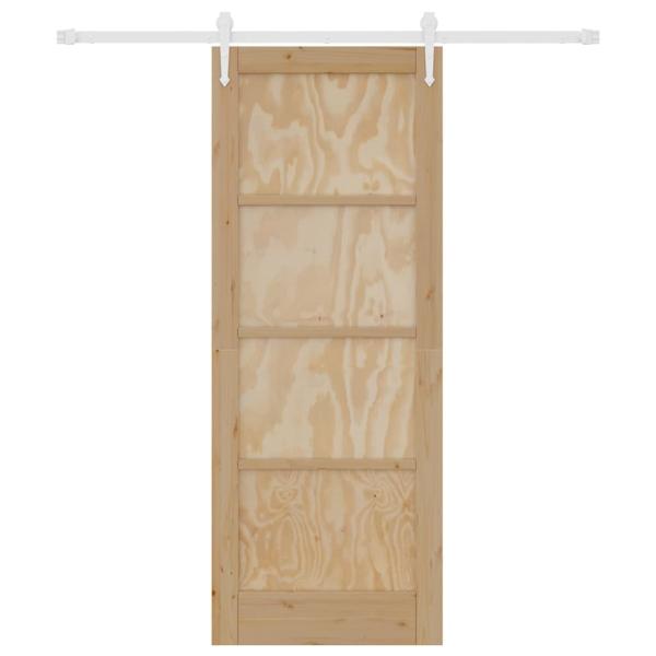Schiebetür mit Hardware-Set 78x202 cm Massivholz Kiefer, Innentür 'ORKDAL'78x202x4 cm Massivholz Kiefer