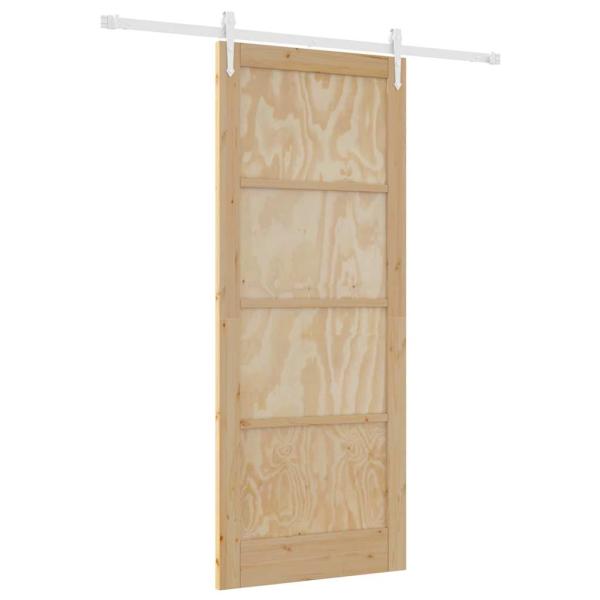 Schiebetür mit Beschlagset 86x211 cm Massivholz Kiefer, Innentür 'ORKDAL'86x211x4 cm Massivholz Kiefer