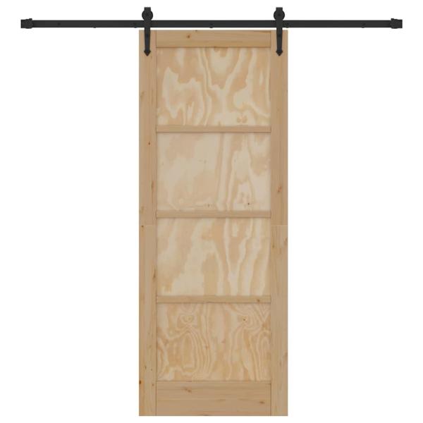Schiebetür mit Beschlagset 78x202 cm Massivholzkiefer, Innentür 'ORKDAL'78x202x4 cm Massivholzkiefer