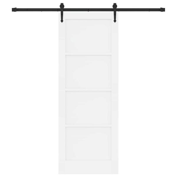 Schiebetür mit Hardware Set Weiß 78x211 cm Massivholz Kiefer, Innentür 'ORKDAL'Weiß 78x211x4 cm Massivholz Kiefer