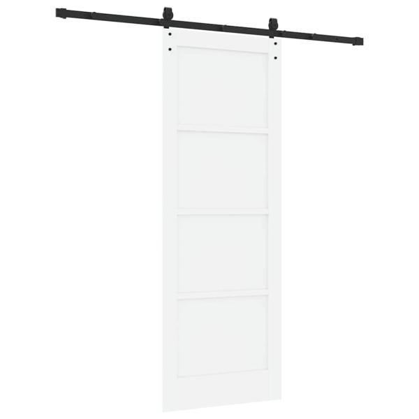 Schiebetür mit Hardware Set Weiß 78x211 cm Massivholz Kiefer, Innentür 'ORKDAL'Weiß 78x211x4 cm Massivholz Kiefer