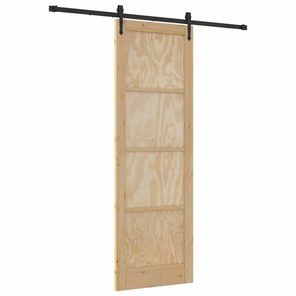 Schiebetür mit Hardware-Set 78x232 cm Massivholz Kiefer, Innentür 'ORKDAL'78x232x4 cm Massivholz Kiefer