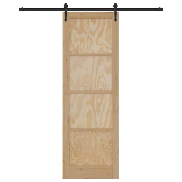 Schiebetür mit Hardware-Set 78x232 cm Massivholz Kiefer, Innentür 'ORKDAL'78x232x4 cm Massivholz Kiefer