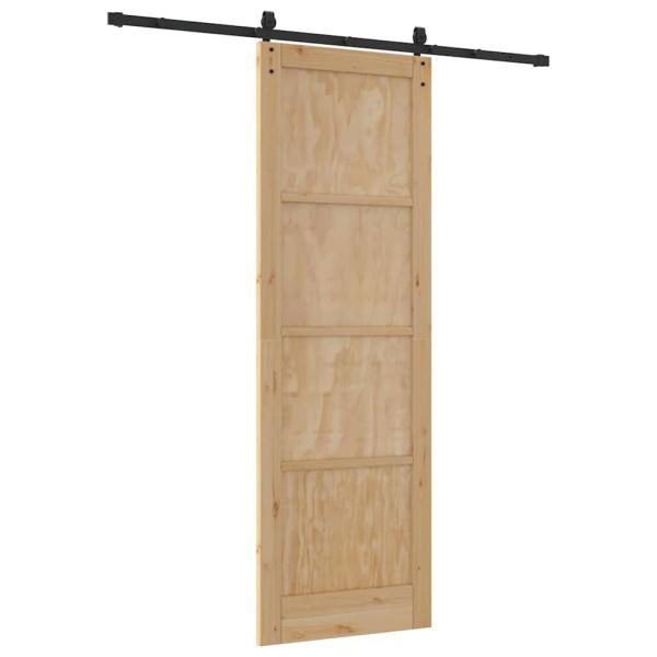 Schiebetür mit Hardware-Set 78x232 cm Massivholz Kiefer, Innentür 'ORKDAL'78x232x4 cm Massivholz Kiefer