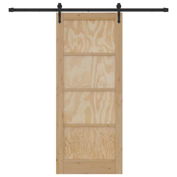 Schiebetür mit Beschlägen Set 83x202 cm Massivholz Kiefer, Innentür "ORKDAL" 83x202x4 cm Massivholz Kiefer