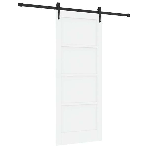 Schiebetür mit Montageset Weiß 83x202 cm Massivholzkiefer, Innentür 'ORKDAL'Weiß 83x202x4 cm Massivholzkiefer