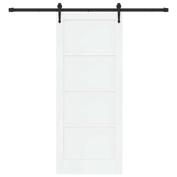 Schiebetür mit Montageset Weiß 83x202 cm Massivholzkiefer, Innentür 'ORKDAL'Weiß 83x202x4 cm Massivholzkiefer