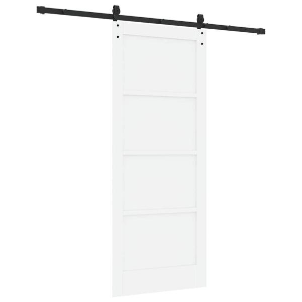 Schiebetür mit Montageset Weiß 83x202 cm Massivholzkiefer, Innentür 'ORKDAL'Weiß 83x202x4 cm Massivholzkiefer