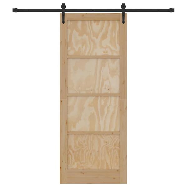 Schiebetür mit Beschlagset 83x211 cm Massivholz Kiefer, Innentür 'ORKDAL'83x211x4 cm Massivholz Kiefer