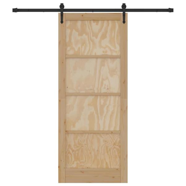 Schiebetür mit Beschlägen 86x211 cm Massivholz Kiefer, Innentür 'ORKDAL'86x211x4 cm Massivholz Kiefer