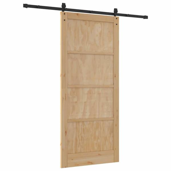 Schiebetür mit Hardware Set 93x211 cm Massivholz Kiefer, Innentür 'ORKDAL'93x211x4 cm Massivholz Kiefer