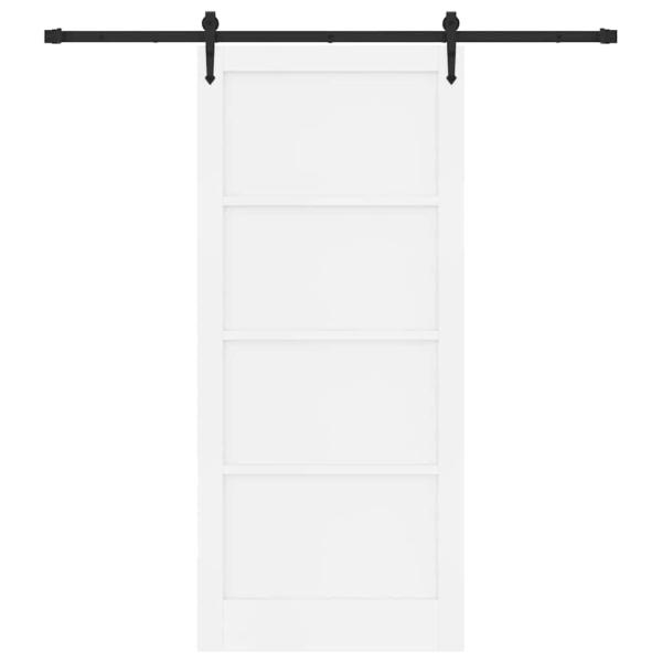 Schiebetür mit Beschlagset Weiß 93x211 cm Massivholz Kiefer, Innentür 'ORKDAL'Weiß 93x211x4 cm Massivholz Kiefer