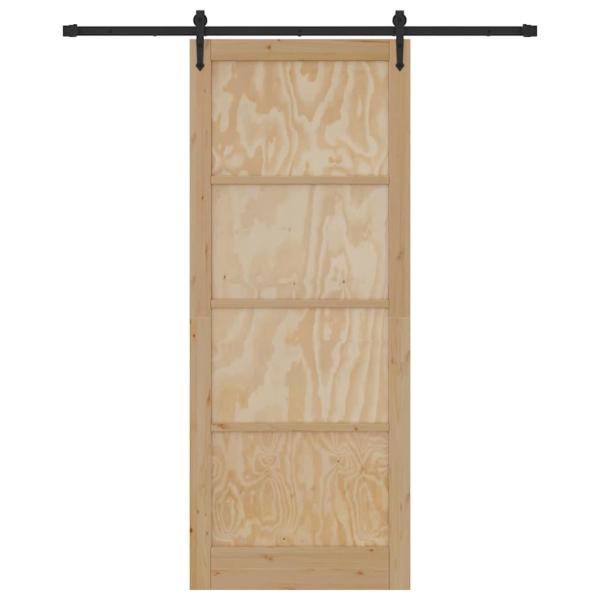 Schiebetür mit Beschlagsatz 93x232 cm Massivholz Kiefer, Innentür 'ORKDAL'93x232x4 cm Massivholz Kiefer