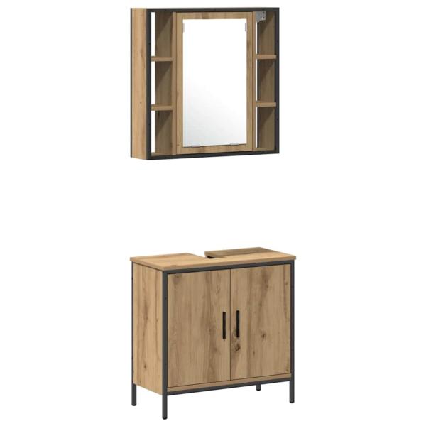 Badezimmer Schrank Eiche 33x33x185.5 cm Holzwerkstoff