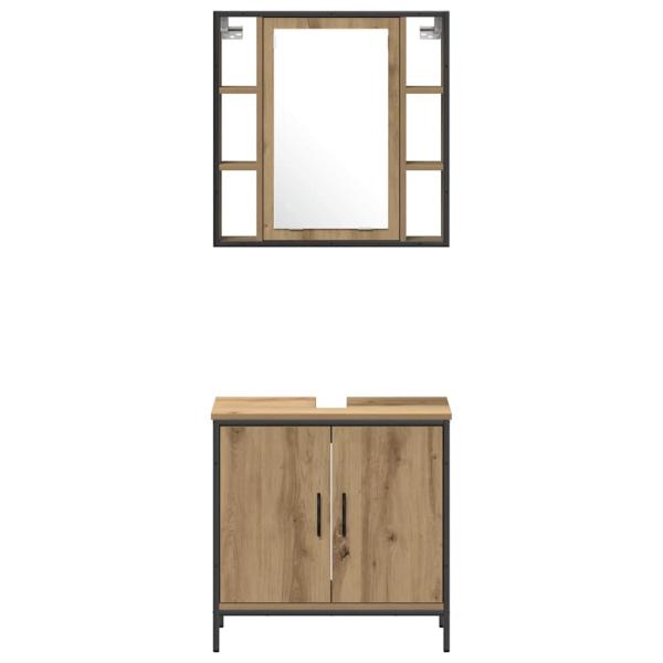 Badezimmer Schrank Eiche 33x33x185.5 cm Holzwerkstoff