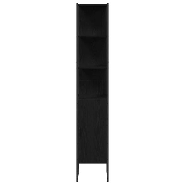 Waschbecken Schrank schwarze Eiche 60x30x60 cm Holzwerkstoff, Badezimmer Schrank schwarze Eiche 33x33x185,5 cm Holzwerkstoff