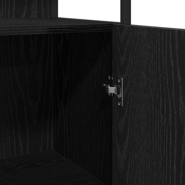 Waschbecken Schrank schwarze Eiche 60x30x60 cm Holzwerkstoff, Badezimmer Schrank schwarze Eiche 33x33x185,5 cm Holzwerkstoff