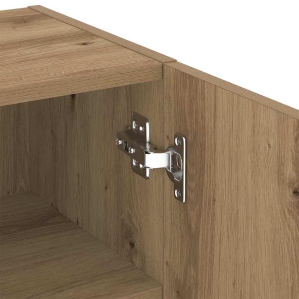 TV Schrank mit LED Lichtern Artisan Eiche 40,5x30x102 cm, TV Wandschränke mit LED Lichtern 2 Stück Artisan Eiche 80x30x30 cm