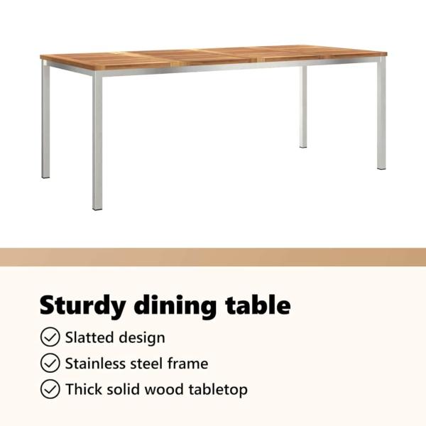 7-teilige Garten Essgruppe Massivholz Teak, Gartentisch 200x90x74,5 cm Massivholz Teak