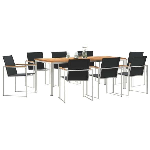 7-teilige Garten Essgruppe Massivholz Teak, Gartentisch 200x90x74,5 cm Massivholz Teak