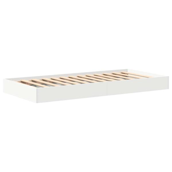 Bücherregal Bett Weiß 90x200 cm aus stranggepresstem Holz