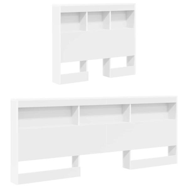 Bücherregal Bett Weiß 90x200 cm aus stranggepresstem Holz