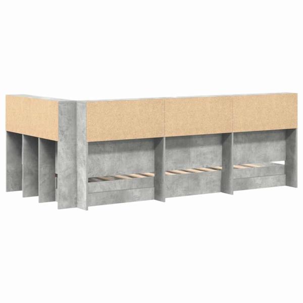 Regalbett Beton Grau 100x200 cm Holzwerkstoff
