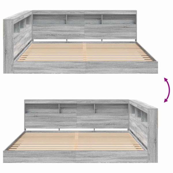 Regalbett Grau Sonoma 180x200 cm Holzwerkstoff