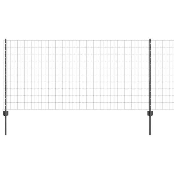 Euro Zaun mit 22 U-Pfosten Grau 1x25 m Stahl