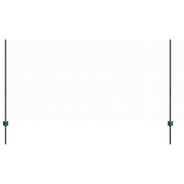Zaunpfosten 5 Stück U-Profil Grün 120 cm Stahl, Sechseckzaun Grün 1,2x10 m Stahl