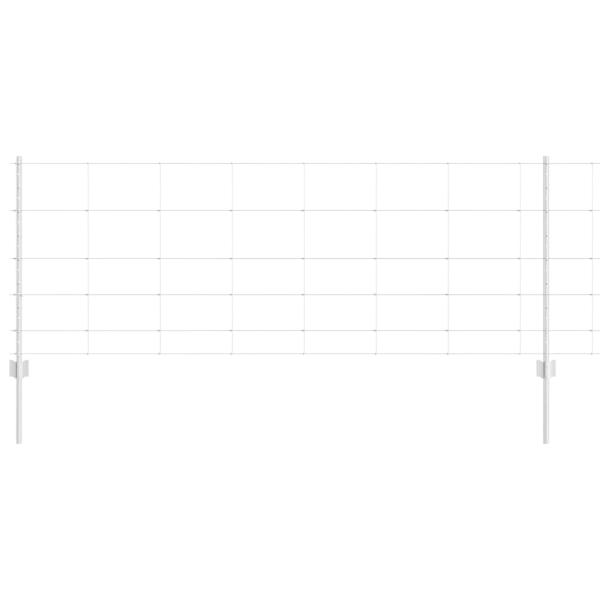 Zaunpfosten 11 Stk U-Profil 80 cm verzinkter Stahl, Feldzaun 0.8x25 m verzinkter Stahl