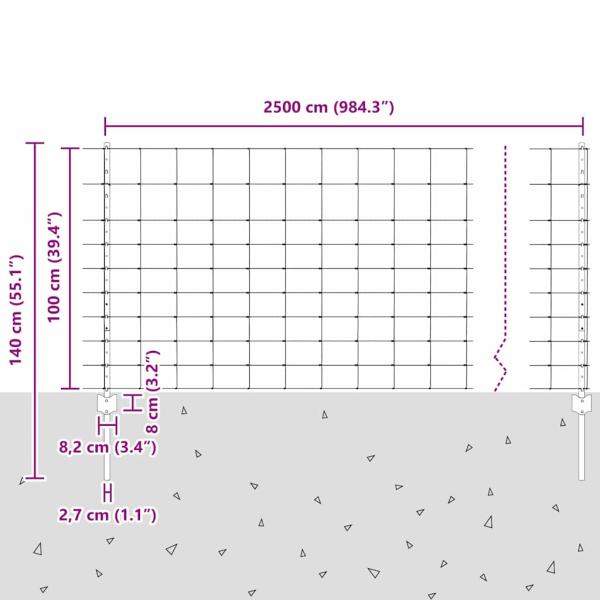 Zaunpfosten 22 Stück U-Profil 100 cm Verzinkter Stahl, Feldzaun 1x25 m Verzinkter Stahl