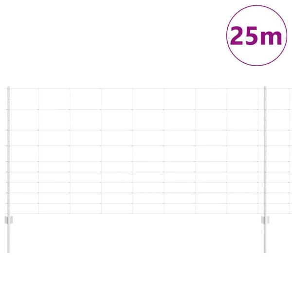 Zaunpfosten 22 Stück U-Profil 120 cm Verzinkter Stahl, Feldzaun 1,2x25 m Verzinkter Stahl