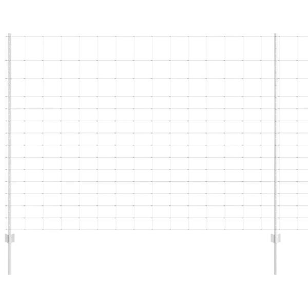 Zaunpfosten 22 Stück U-Profil 160 cm verzinkter Stahl, Feldzaun 1,6x25 m verzinkter Stahl