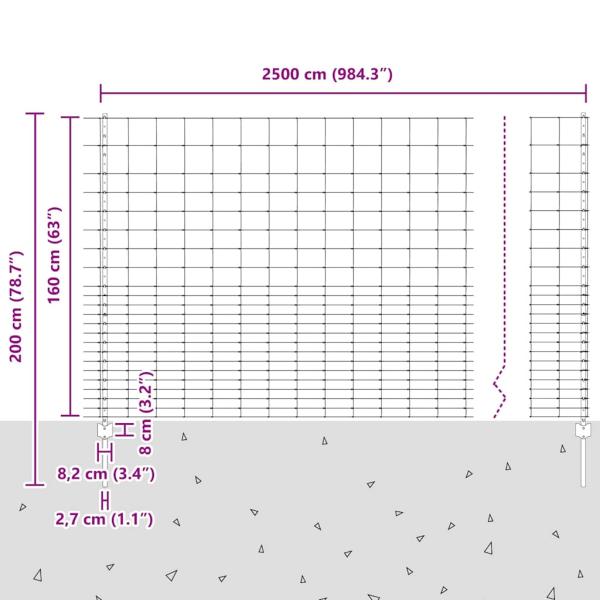 Zaunpfosten 22 Stück U-Kanal 160 cm Verzinkter Stahl, Feldzaun 1.6x25 m Verzinkter Stahl