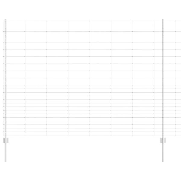 Zaunpfosten 22 Stück U-Profil 160 cm feuerverzinkter Stahl, Feldzaun 1,6x25 m feuerverzinkter Stahl