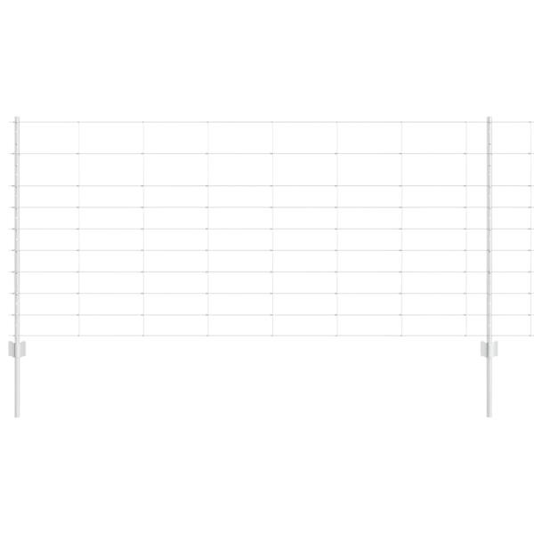 Zaunpfosten 22 Stück U-Kanal 100 cm galvanisierter Stahl, Feldzaun 1x50 m galvanisierter Stahl
